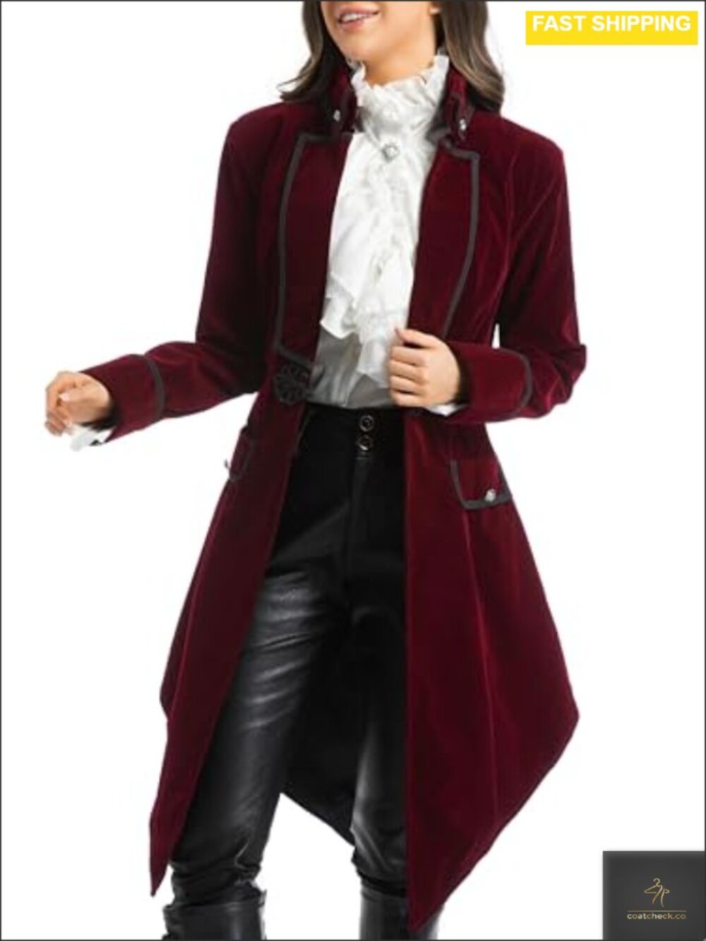 Velvet Gothic Victorian Tailcoat Steampunk Long Jacket